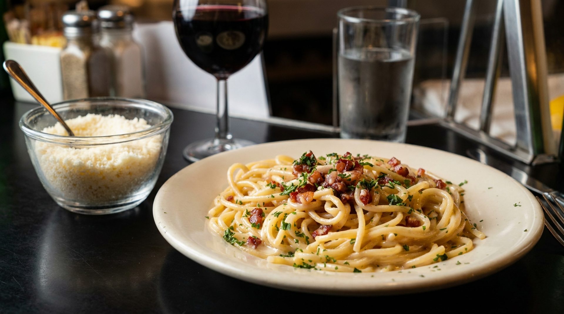 Pasta, pesce, carne — the whole evening